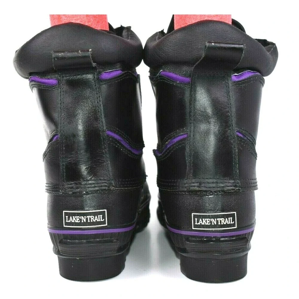 Lake N Trail Women's Black Purple Thinsulate Insulated‎ Winter Duck Boots Sz 11